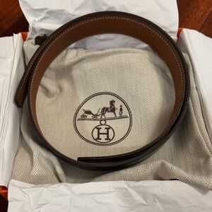 Hermes Reversible Leather Belt 32mm